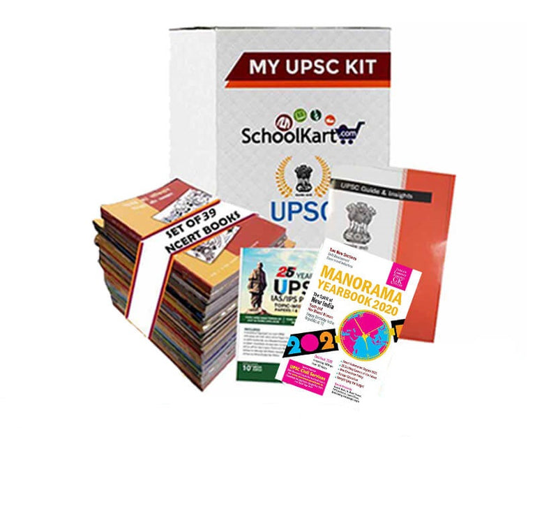 Complete UPSC Preparation Kit with 39 NCERT Books Set + Manorama Yearbook + 25 Years CSAT Papers + Trends & Preparation Tips for UPSC Prelims / Mains / IAS / Civil Services & Other Exams (English Medium)