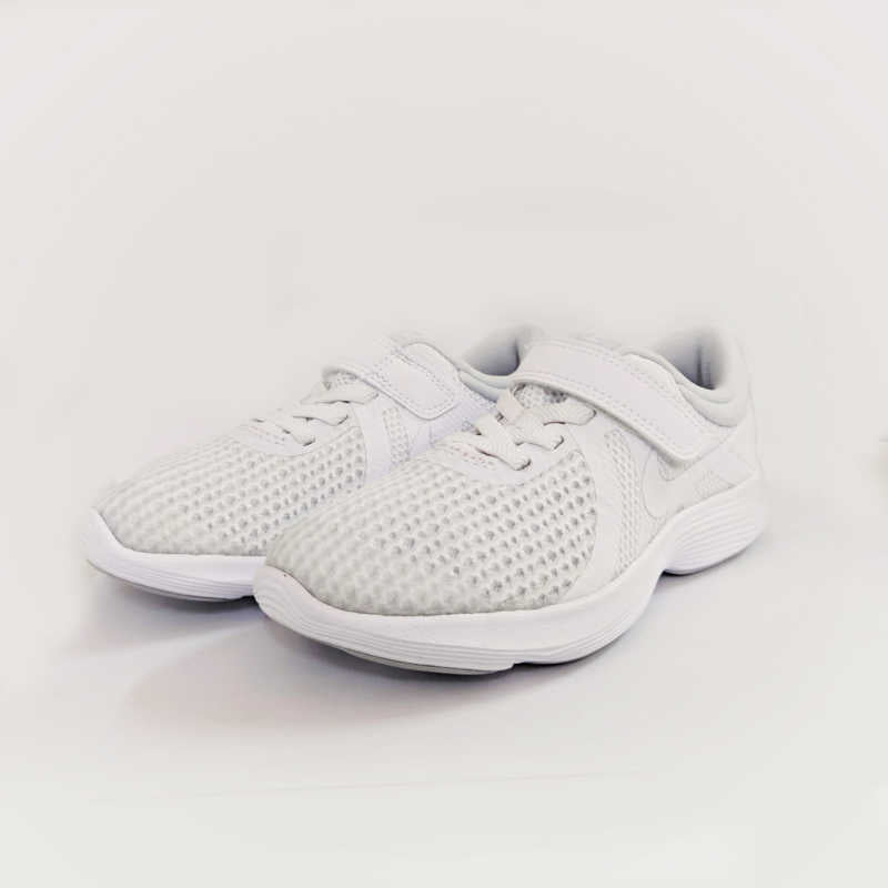 Nike Revolution 4 White Velcro School Shoes
