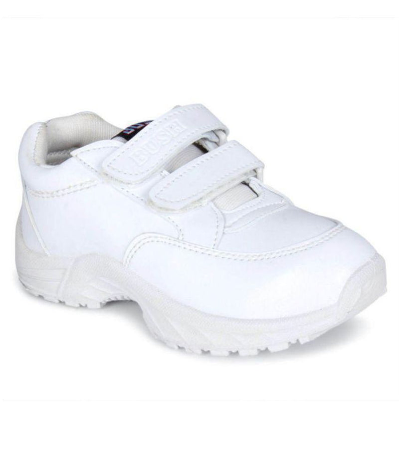 Bush Unisex White Velcro Gola School Shoe