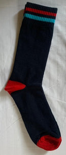 Darshan Academy Navy Blue Socks with Red & Sky Blue Strips - Class 1 to 12